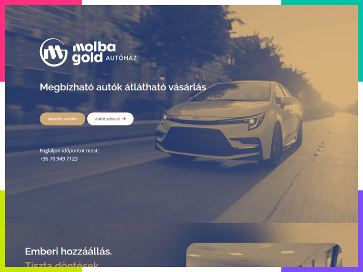 Bemutatkozó weboldal referencia – molbagold.hu reszponzív weboldalkészítés